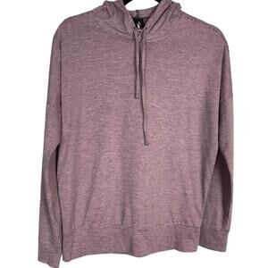 Skechers Hoodie Pullover XS Womens Pink Gray Stripe Stretch Long Sleeve